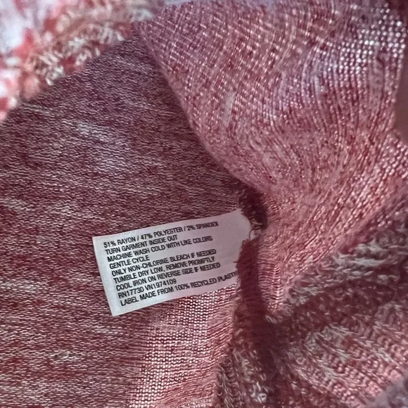 KNOX ROSE HEATHER RED SCOOP HEM LIGHTWEIGHT KNIT SWEATER - SIZE XS - Picture 4 of 5